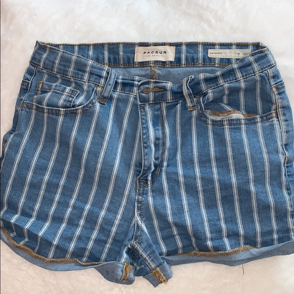 Striped pacsun jean shorts
